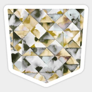 Pocket - Moody Triangles Gold Silver Sticker